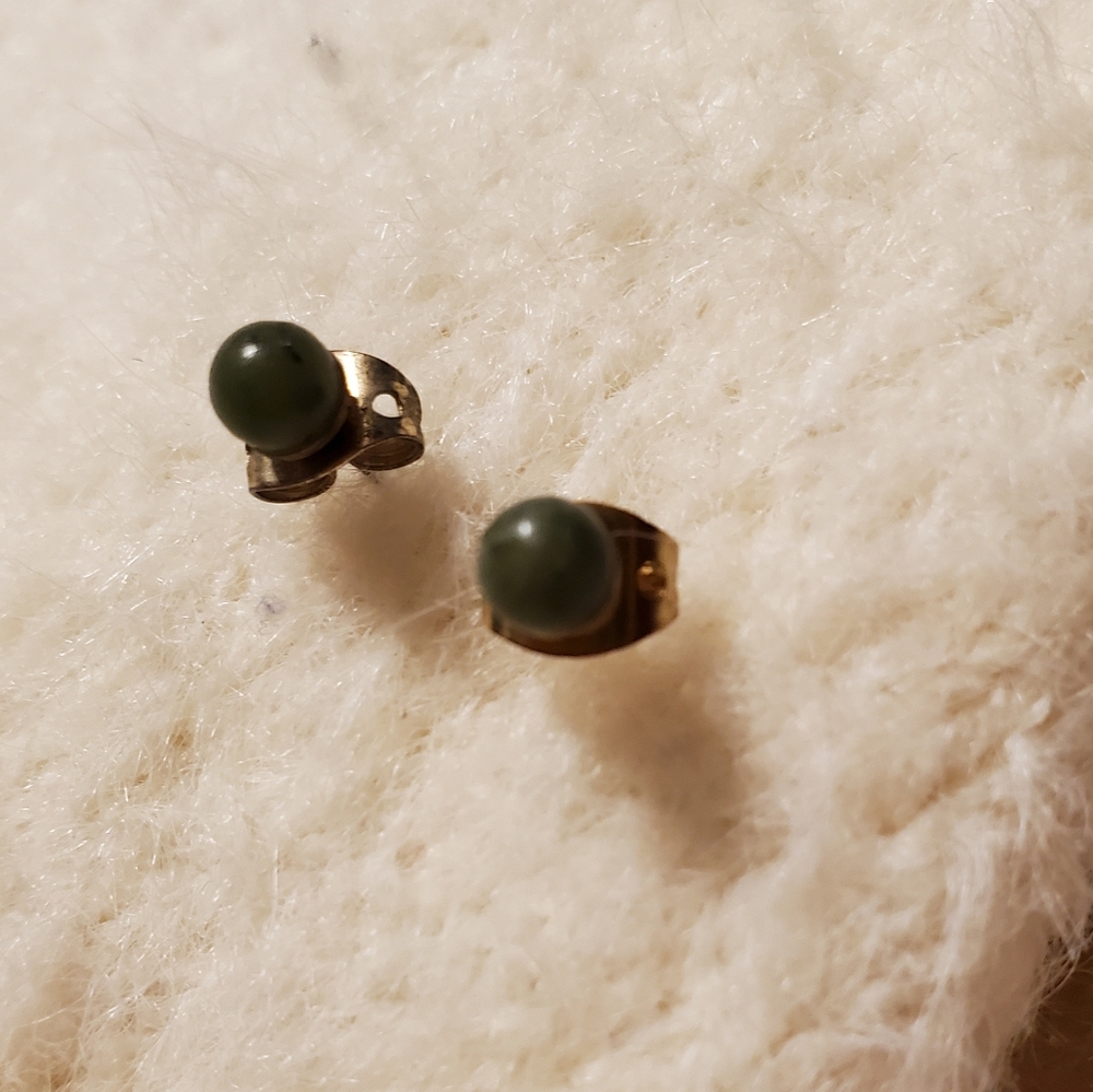 Green Stone Studs